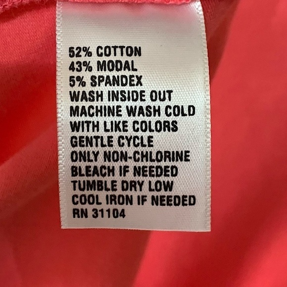 CROWN & Ivy Bright Coral Cotton Modal Blend Back Tie Dress Size Medium - Picture 6 of 8